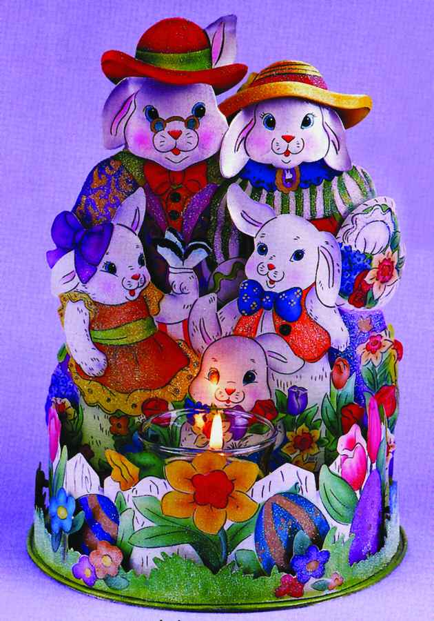 Bunny Trails (Dapper Hare) Bunny Family Votive Holder by Christopher Radko-1