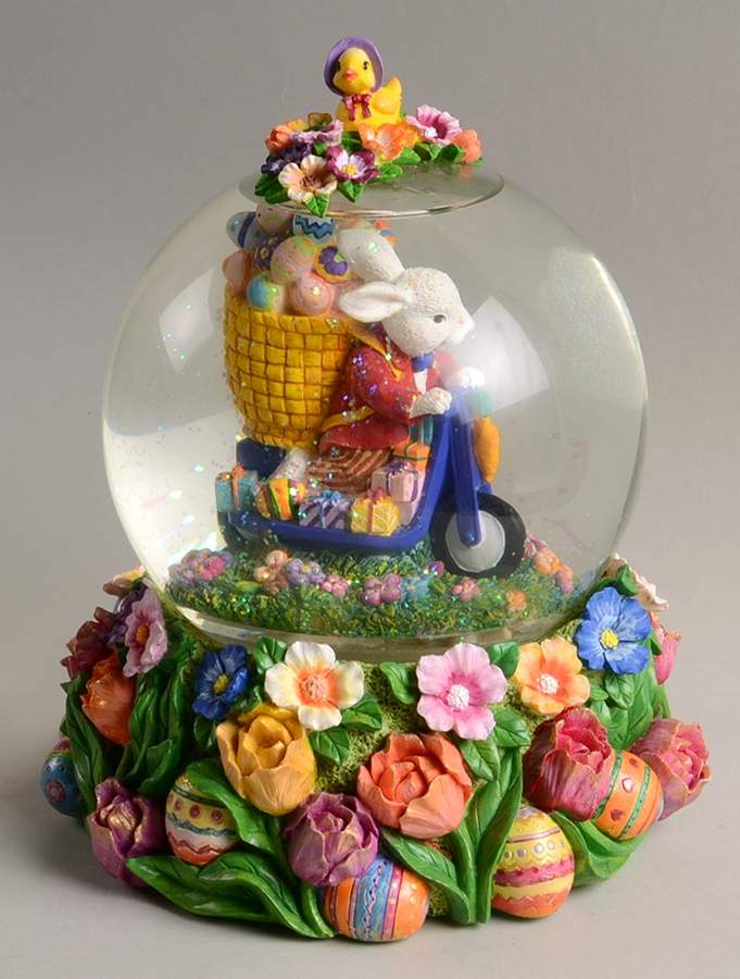 Bunny Trails (Dapper Hare) Musical Water Globe by Christopher Radko-1