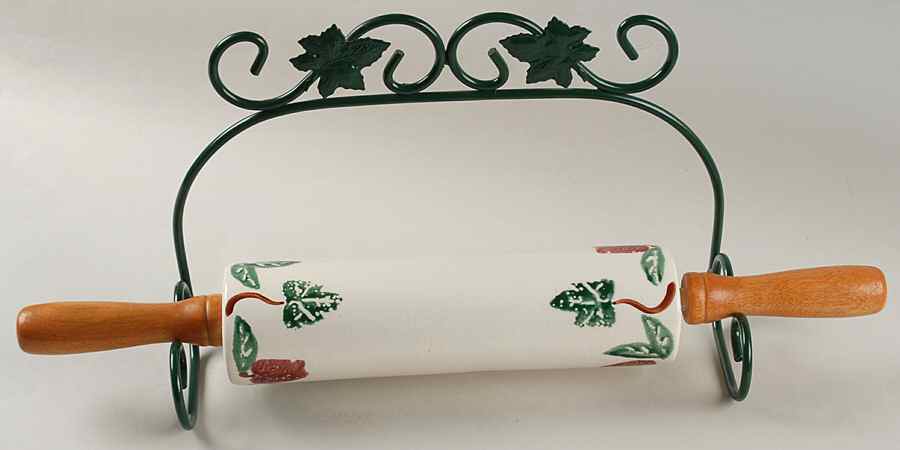 Apple & Ivy Rolling Pin with Metal Holder by Crock Shop-1