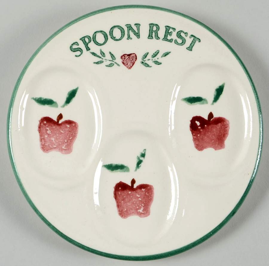 Apple & Ivy Spoon Rest/Holder (Holds 3 Spoons) by Crock Shop-1
