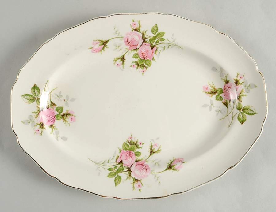 Rose Bouquet 11" Oval Serving Platter by Canonsburg-1