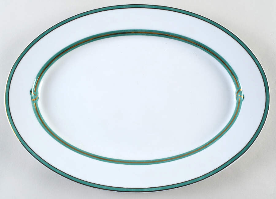 Rubanea Vert 15" Oval Serving Platter by Christofle-1