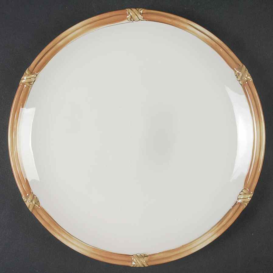 Rattan Rim White Salad Plate by Clay Art-1