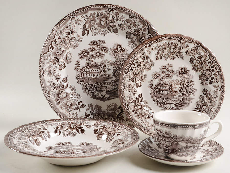 Tonquin Brown 5 Piece Place Setting by Churchill-1