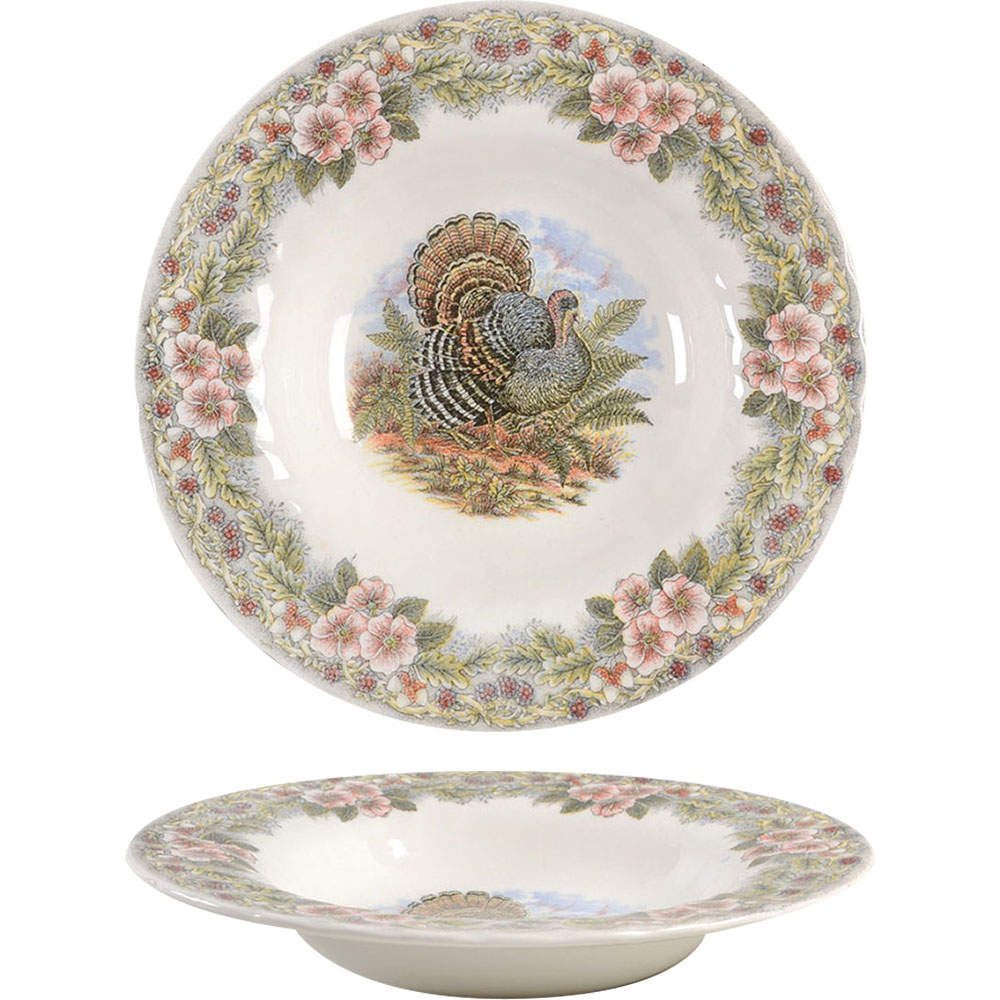 Thanksgiving Multicolor (Non-England) Rim Soup Bowl by Churchill-1