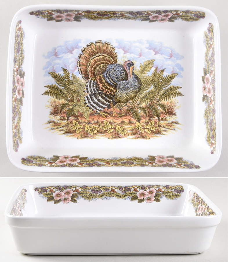Thanksgiving Multicolor (Non-England) 11" Rectangular Baker by Churchill-1