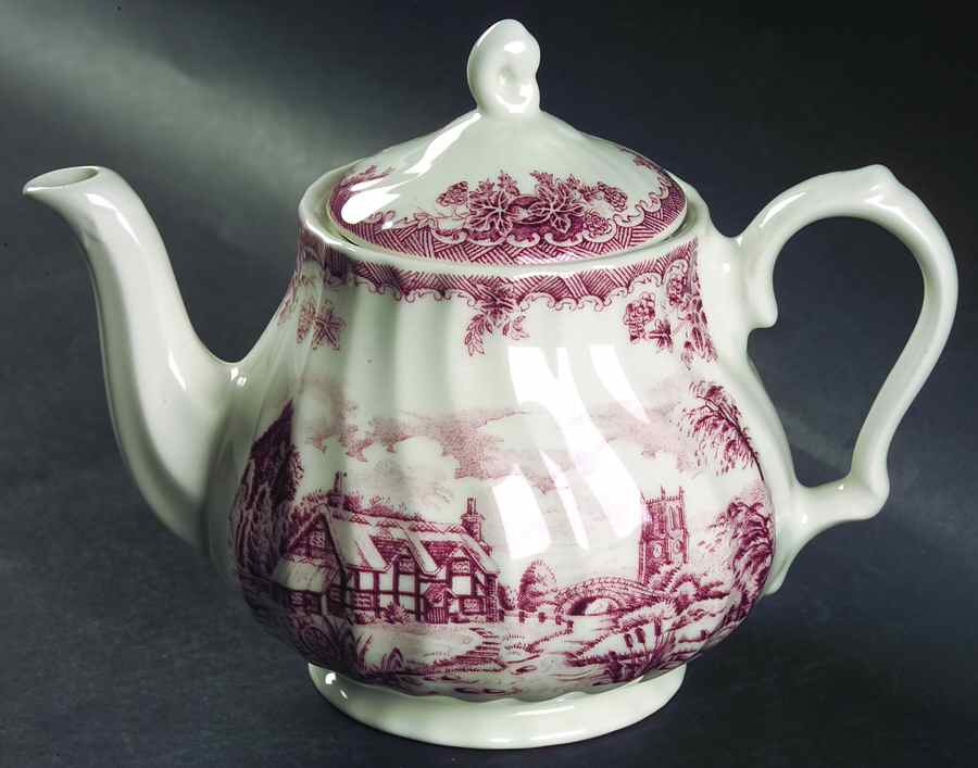 The Brook Pink (Columbia, Malaysia) Teapot & Lid by Churchill-1