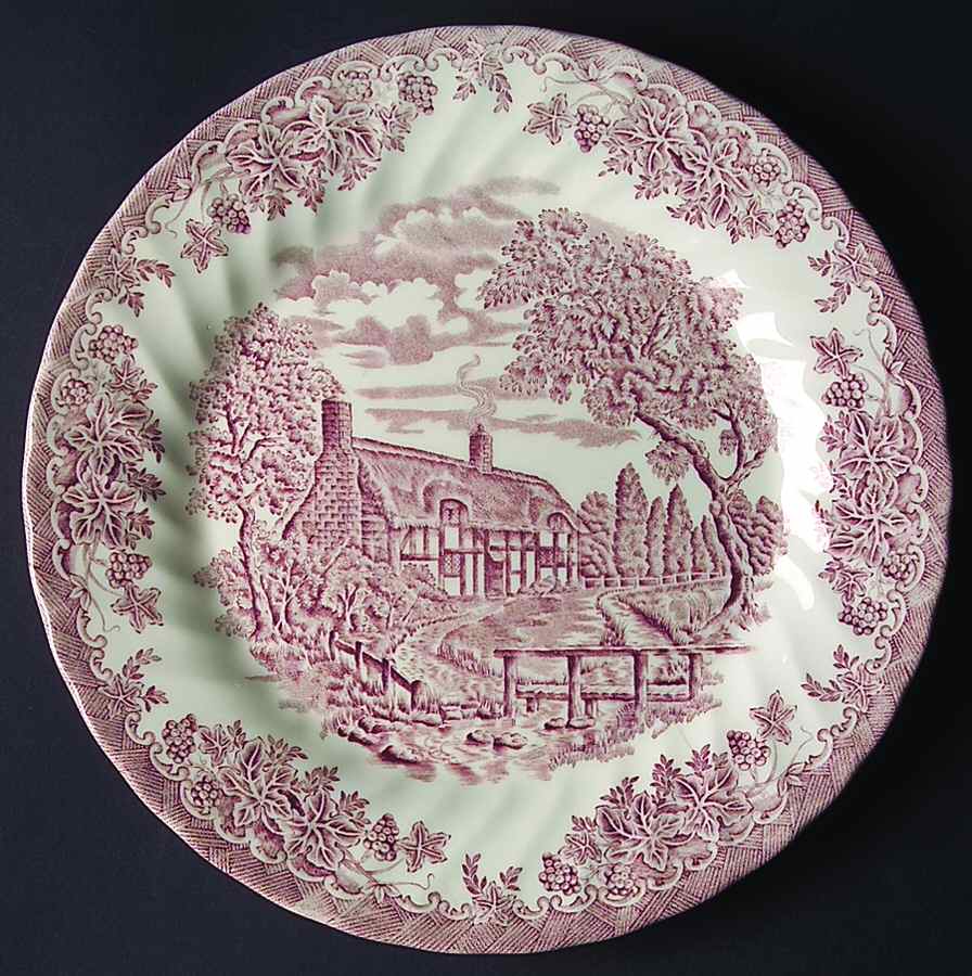 The Brook Pink (Columbia, Malaysia) Dinner Plate by Churchill-1