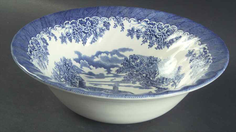 The Brook Blue (Columbia, Malaysia) 9" Round Vegetable Bowl by Churchill-1