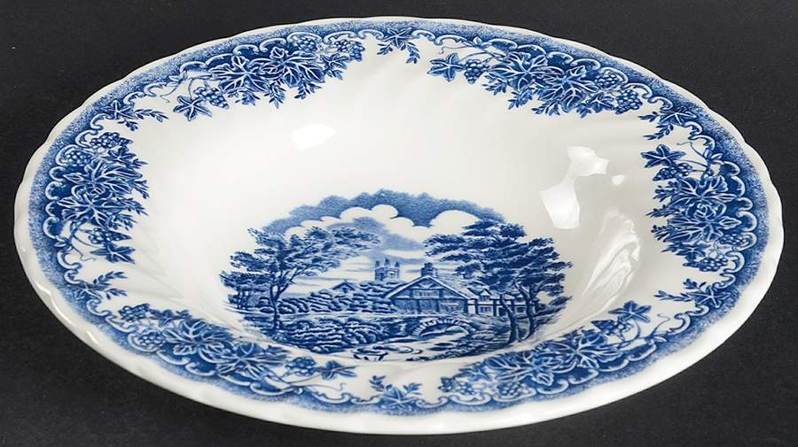 The Brook Blue (Columbia, Malaysia) Rim Soup Bowl by Churchill-1