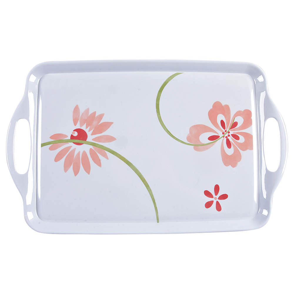 Pretty Pink (Corelle) Handled Melamine Tray by Corning Corelle-1