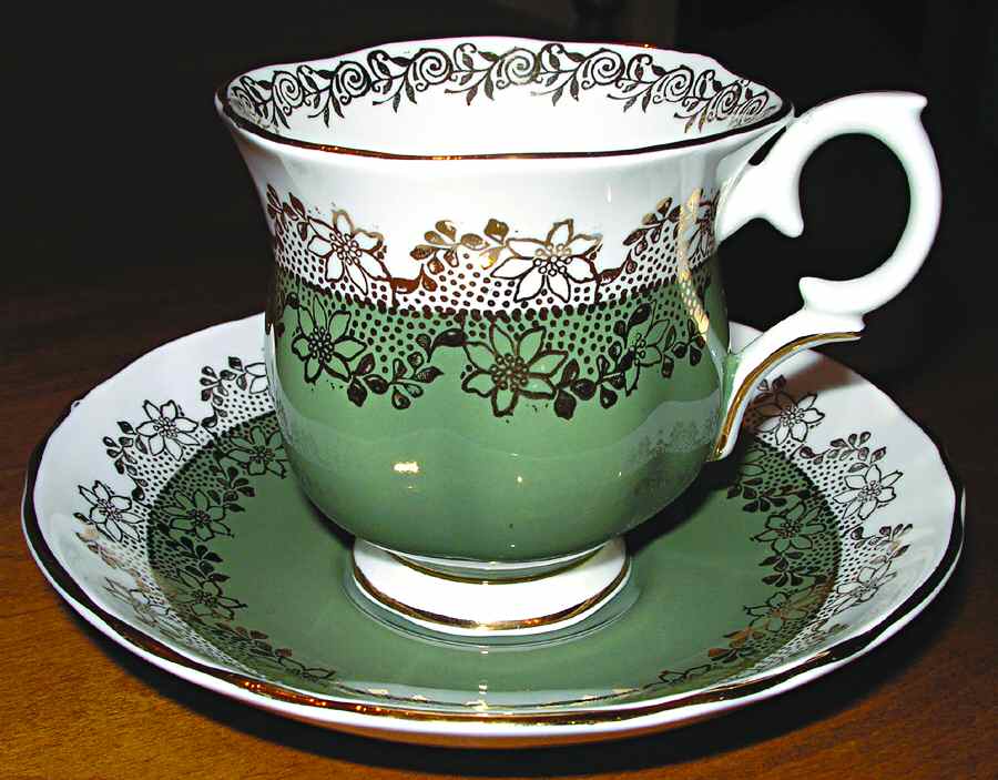 H110 Footed Cup & Saucer Set by Crown Staffordshire-1