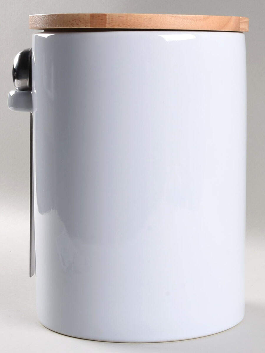 Aspen (Essential) Extra Large Canister W/Wood Lid &Metal Scoop by Crate & Barrel-1