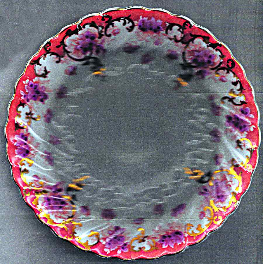 Devon (Swirl Rim, Gold Trim) Salad Plate by Crown Staffordshire-1
