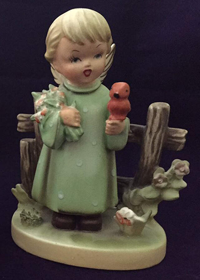 Arnart Figurines Girl With Red Bird - No Box by Arnart-1