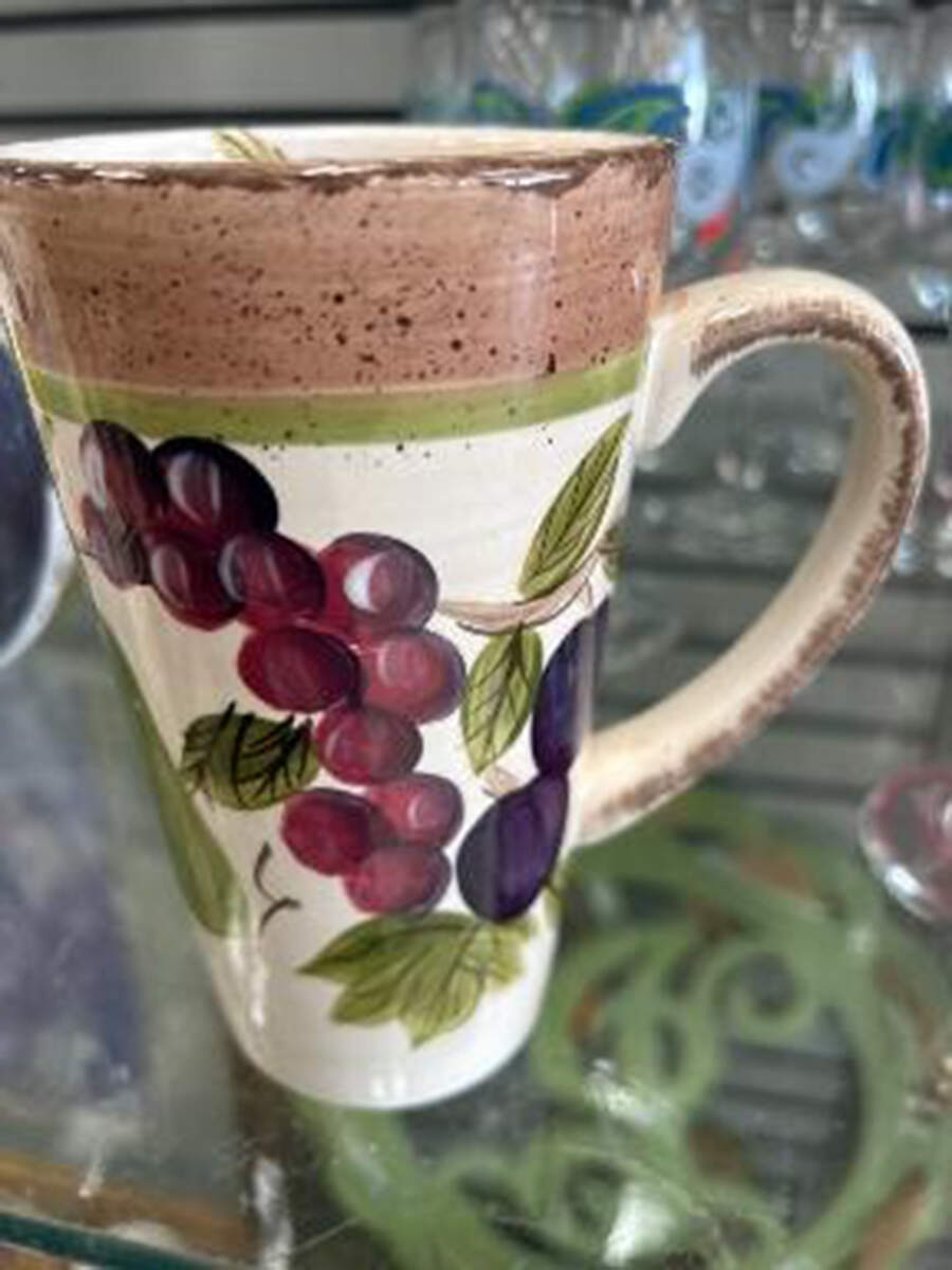 Vintage Fruit Latte Mug by Canterbury Potteries-1