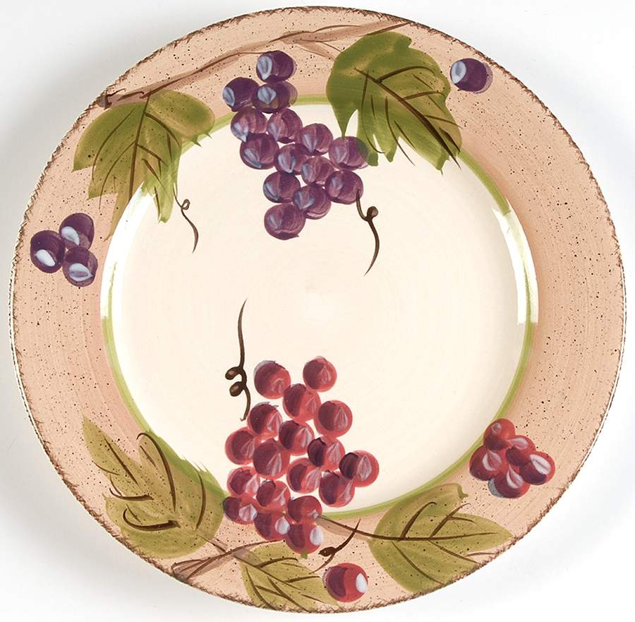 Vintage Fruit Dessert/Pie Plate by Canterbury Potteries-1