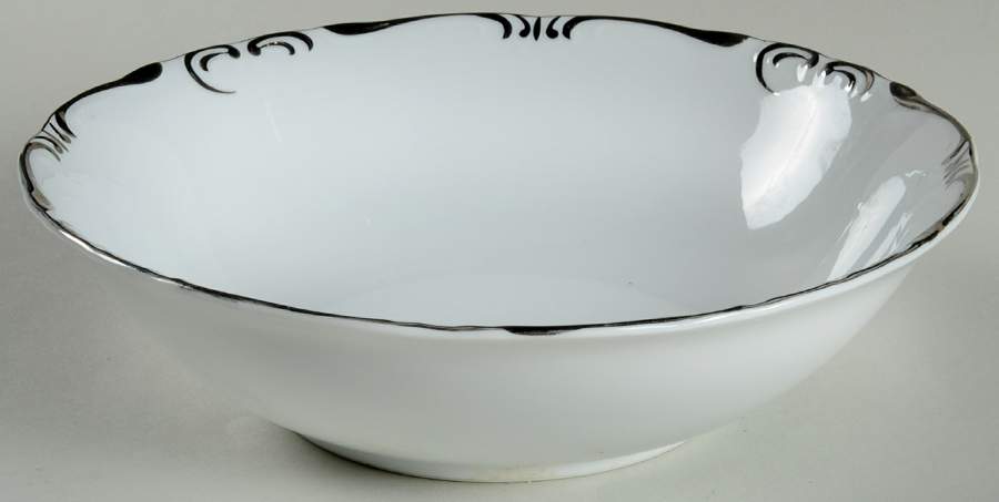 Baroness (Platinum) 9" Round Vegetable Bowl by Claridge-1