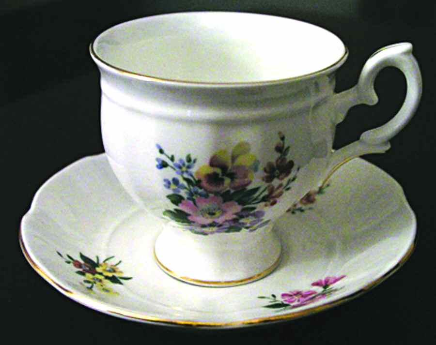 CRS135 Footed Cup & Saucer Set by Crown Staffordshire-1