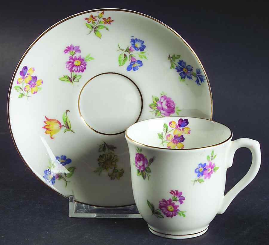 CLC89 Flat Demitasse Cup & Saucer Set by Colclough-1