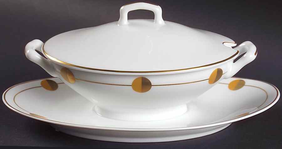 Planete Gravy Boat w/Attached Underplate & Lid by Charles Field Haviland-1