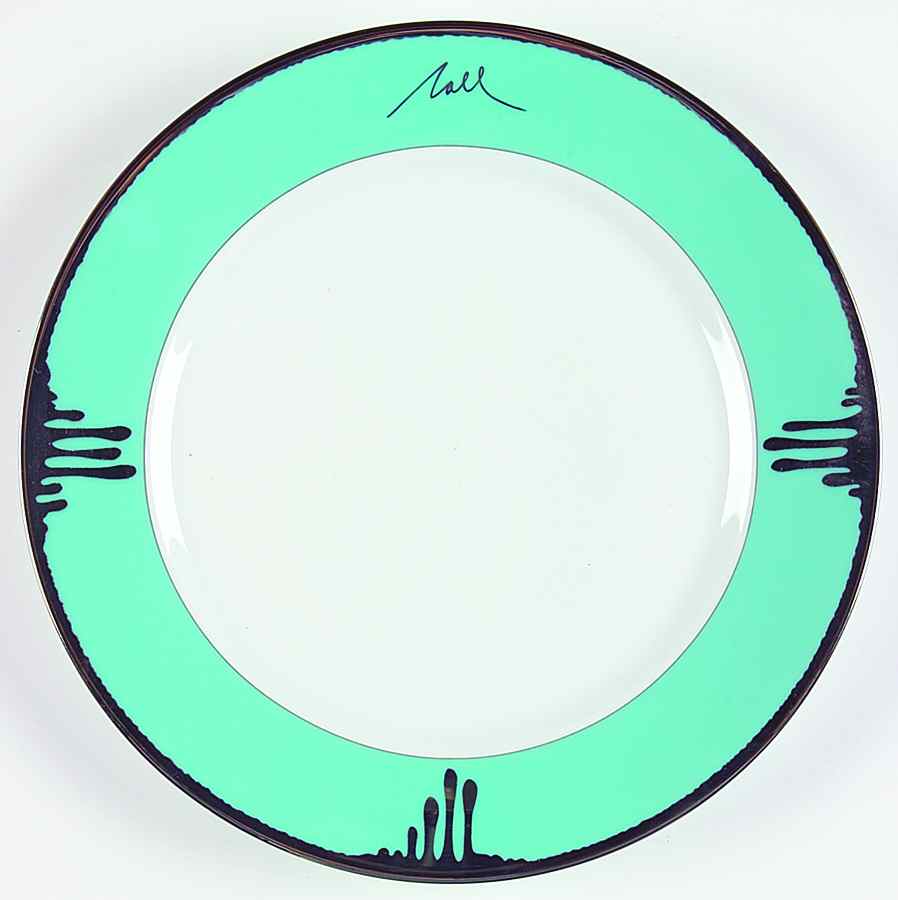Tuscan Roses Turquoise Large Dinner Plate by Charles Field Haviland-1