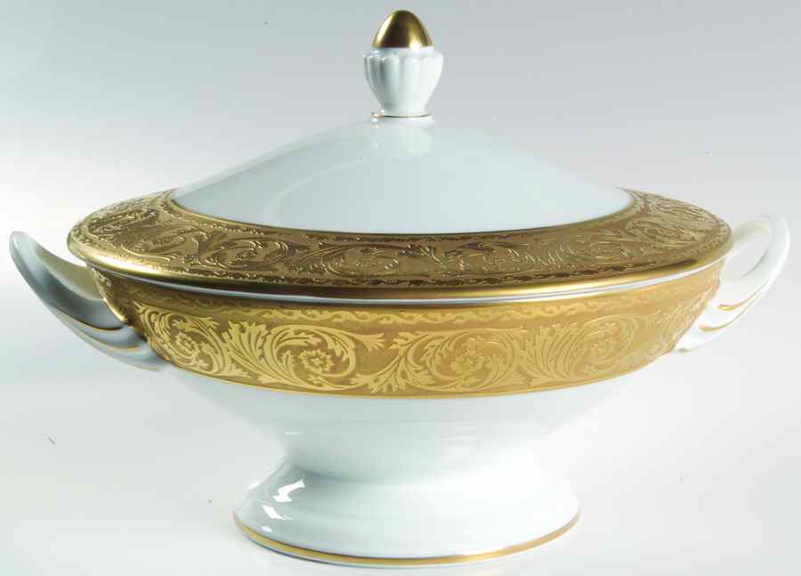 Versailles Gold Round Covered Vegetable by Charles Field Haviland-1
