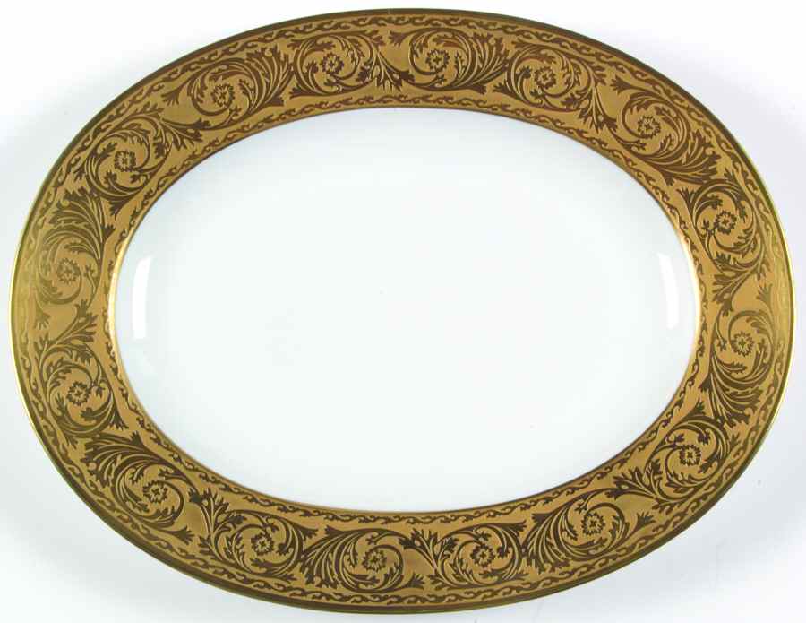 Versailles Gold 14" Oval Serving Platter by Charles Field Haviland-1