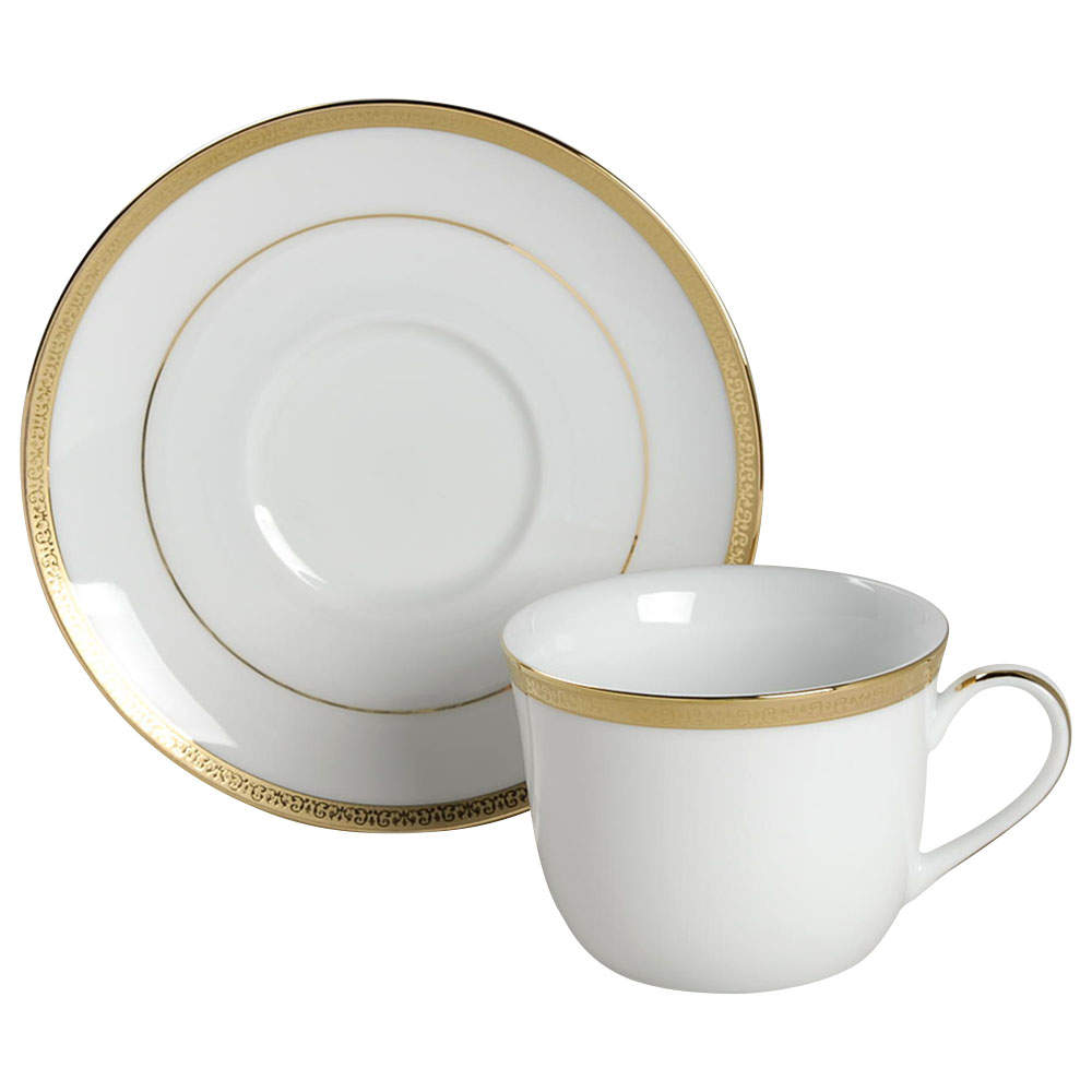 Grand Buffet Gold Flat Cup & Saucer Set by Charter Club-1