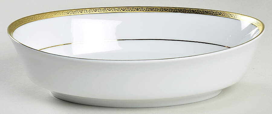 Grand Buffet Gold 9" Oval Vegetable Bowl by Charter Club-1