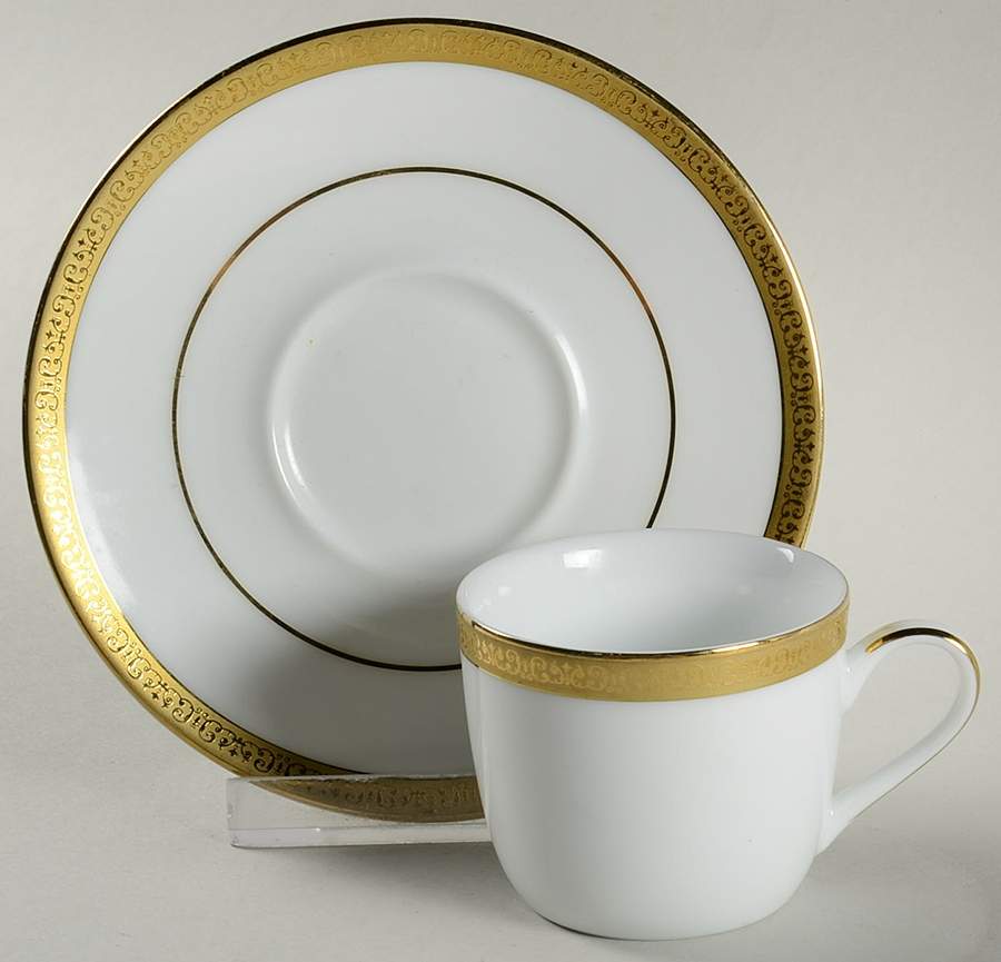 Grand Buffet Gold Flat Demitasse Cup & Saucer Set by Charter Club-1