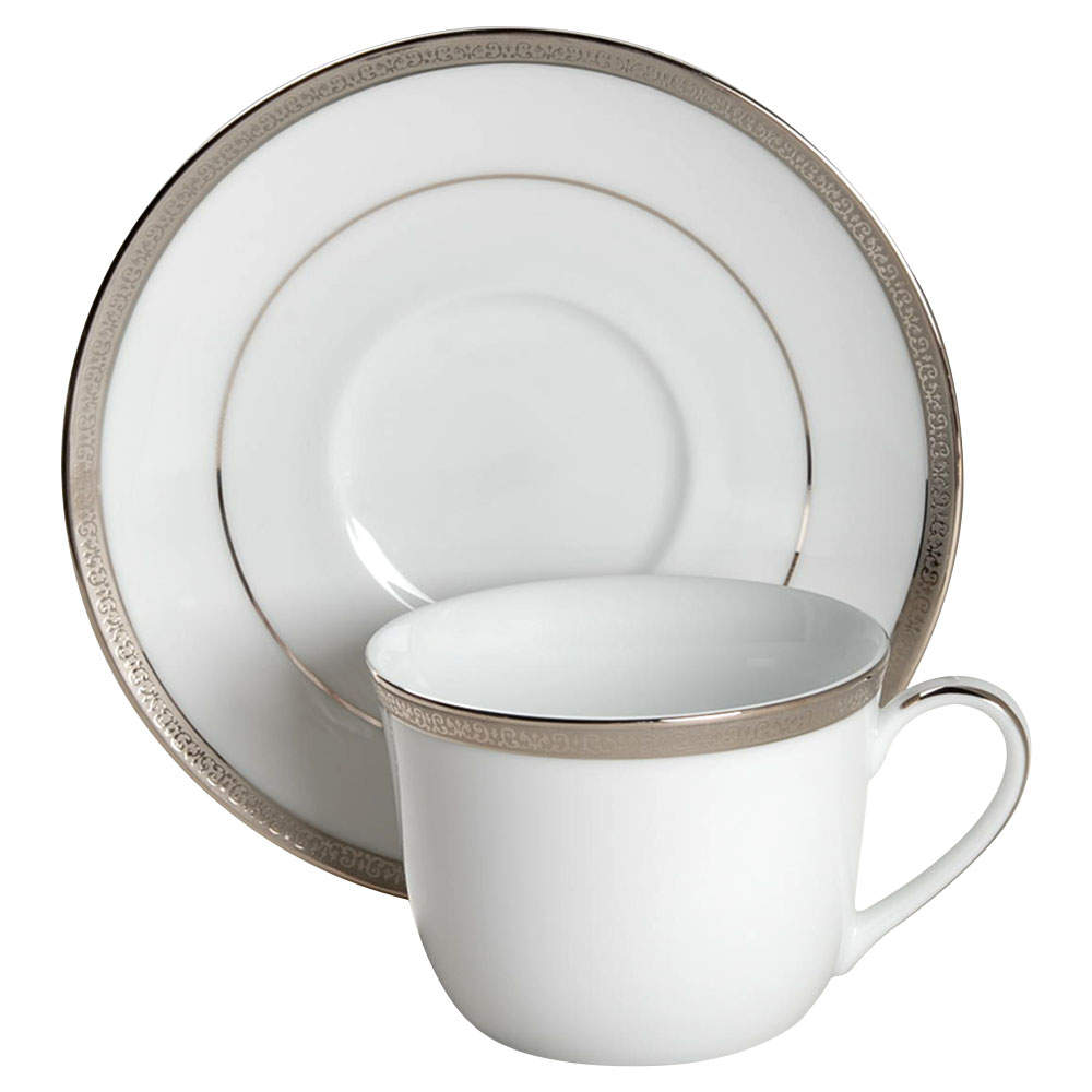 Grand Buffet Platinum Flat Cup & Saucer Set by Charter Club-1