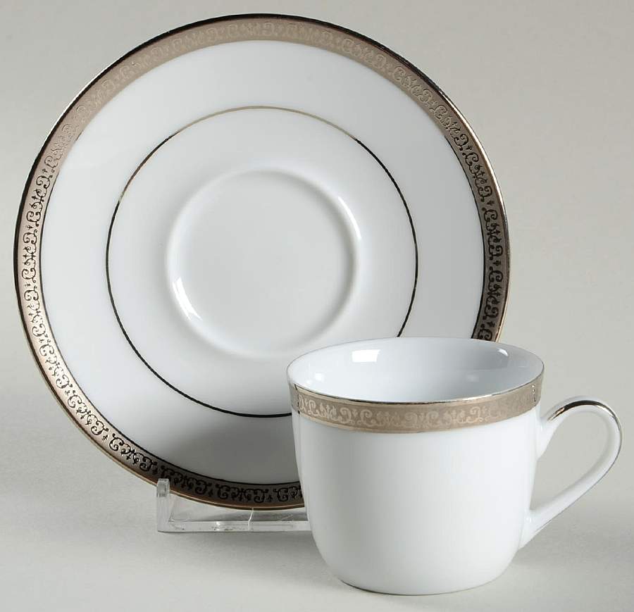 Grand Buffet Platinum Flat Demitasse Cup & Saucer Set by Charter Club-1