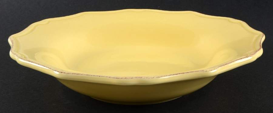 Baroque Yellow Rim Soup Bowl by The Cellar (China)-1