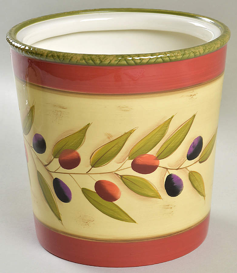 Antique Olive Large Canister No Lid by Clay Art-1