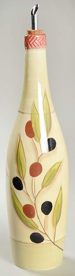 Antique Olive Oil Jar & Drizzle Spout by Clay Art-1