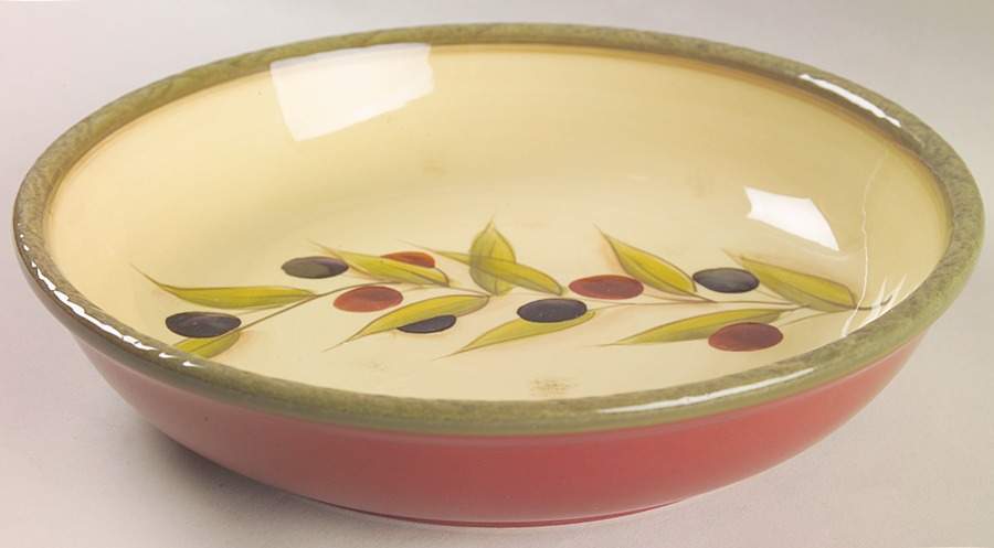 Antique Olive 9" Individual Pasta Bowl by Clay Art-1