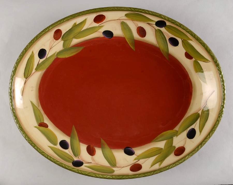 Antique Olive Chip & Dip-Base Only by Clay Art-1