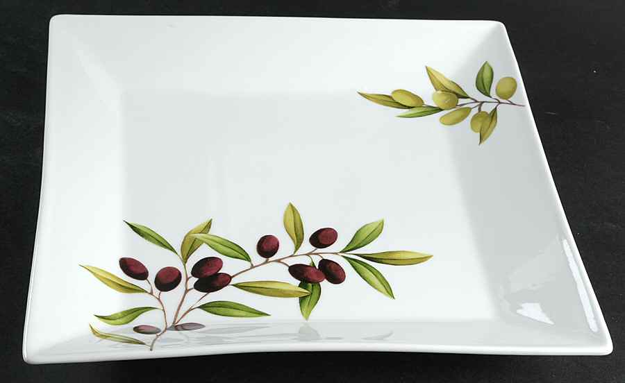 Olive Accents Square Dinner Plate by The Cellar (China)-1