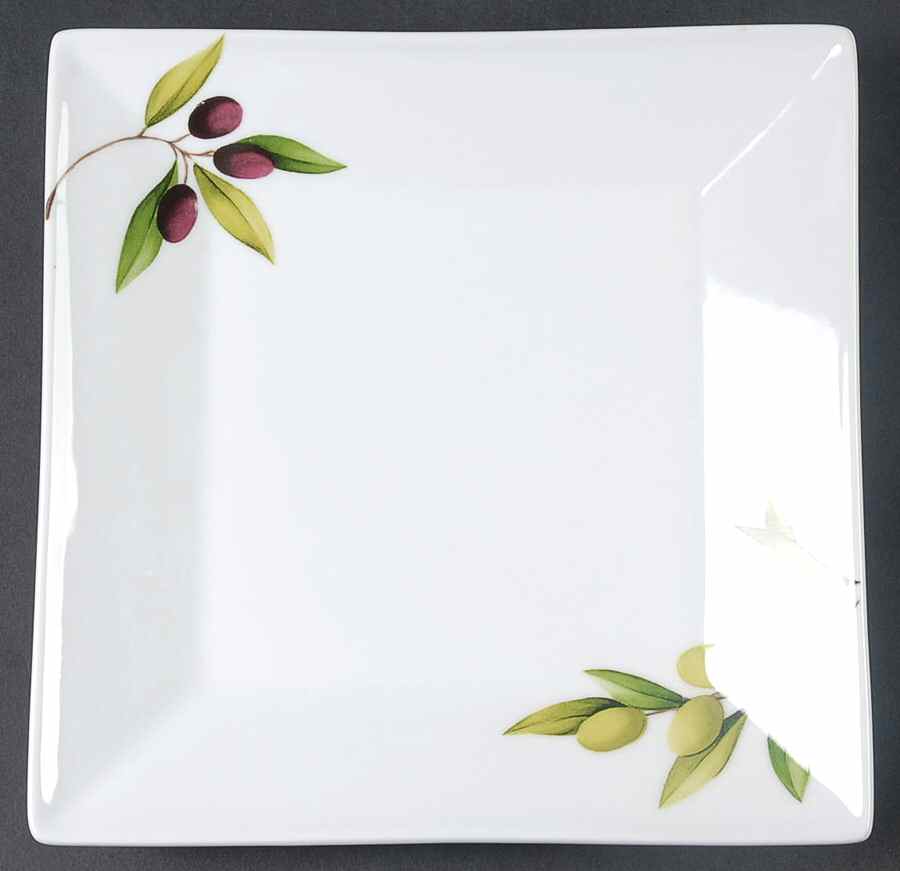 Olive Accents Square Salad Plate by The Cellar (China)-1