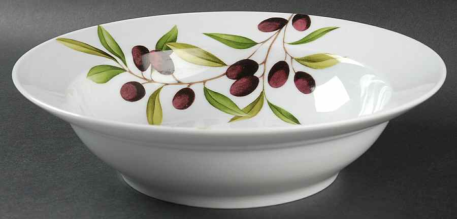 Olive Accents 9" Individual Pasta Bowl by The Cellar (China)-1
