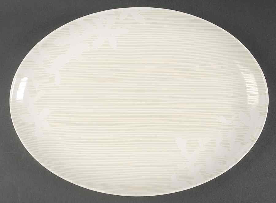 Tonal Floral 13" Oval Serving Platter by Calvin Klein-1