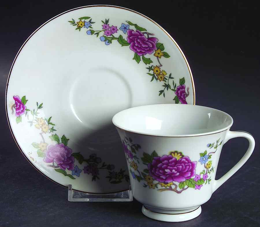 CX328 Footed Cup & Saucer Set by China (Made in China)-1