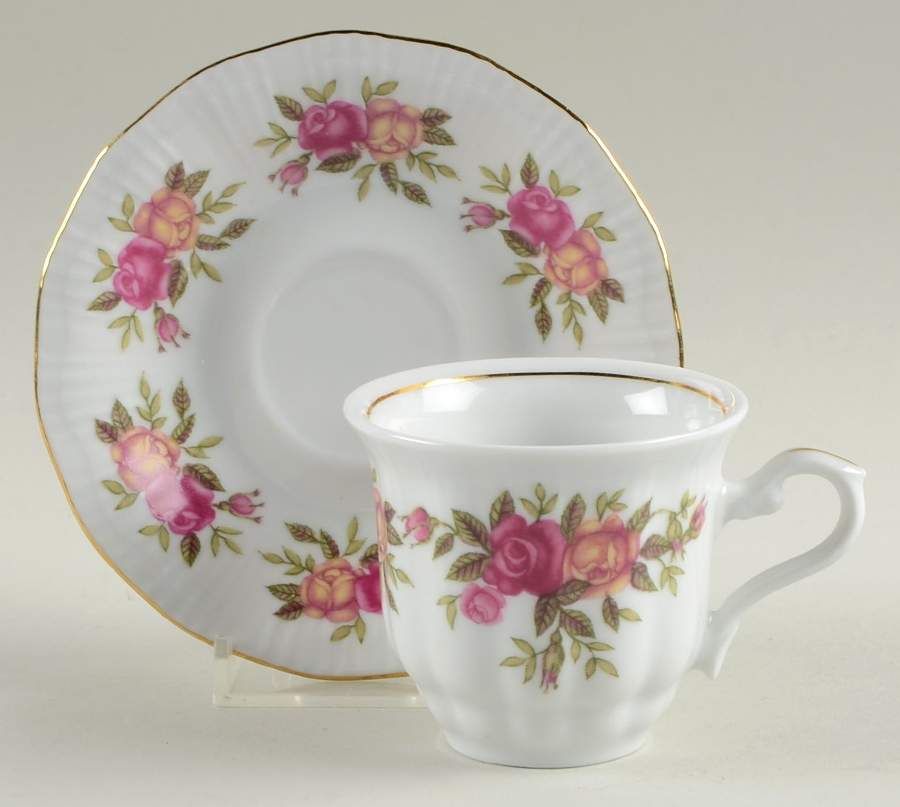 CCQ2 Footed Demitasse Cup & Saucer Set by Crystal Clear-1