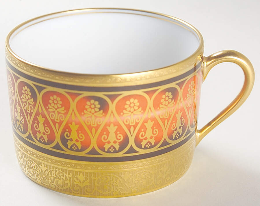 Golden Fire Rust Flat Cup by Charles Field Haviland-1