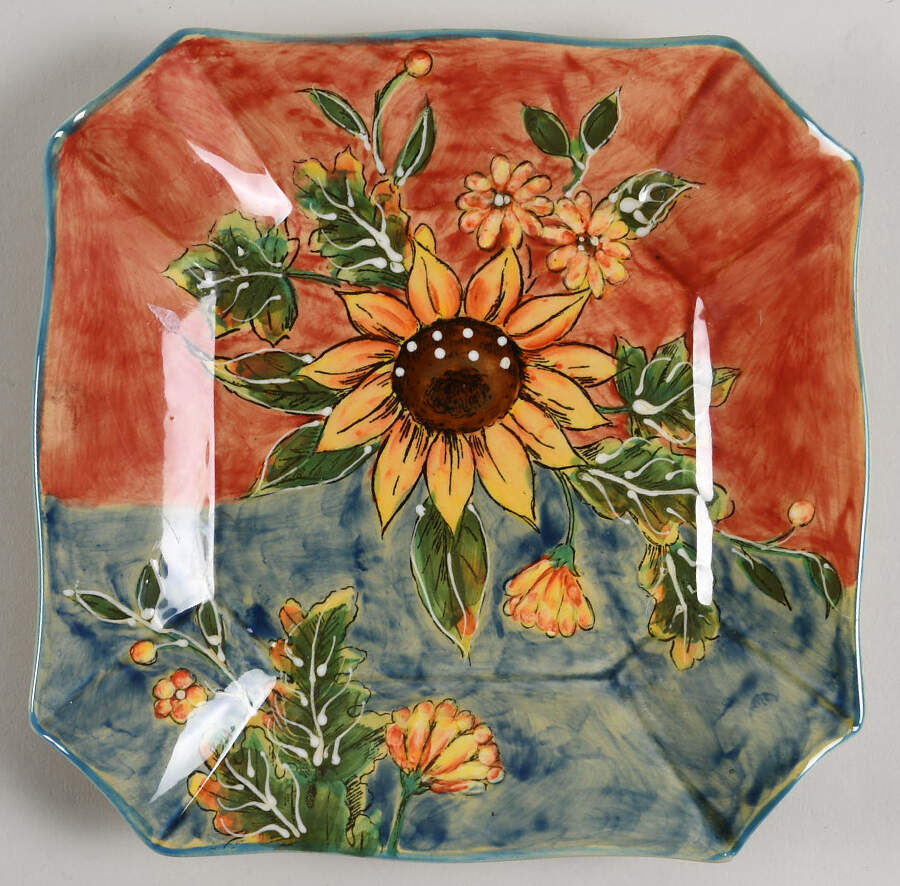 Sunflower Square Salad Plate by Maxcera Corp-1