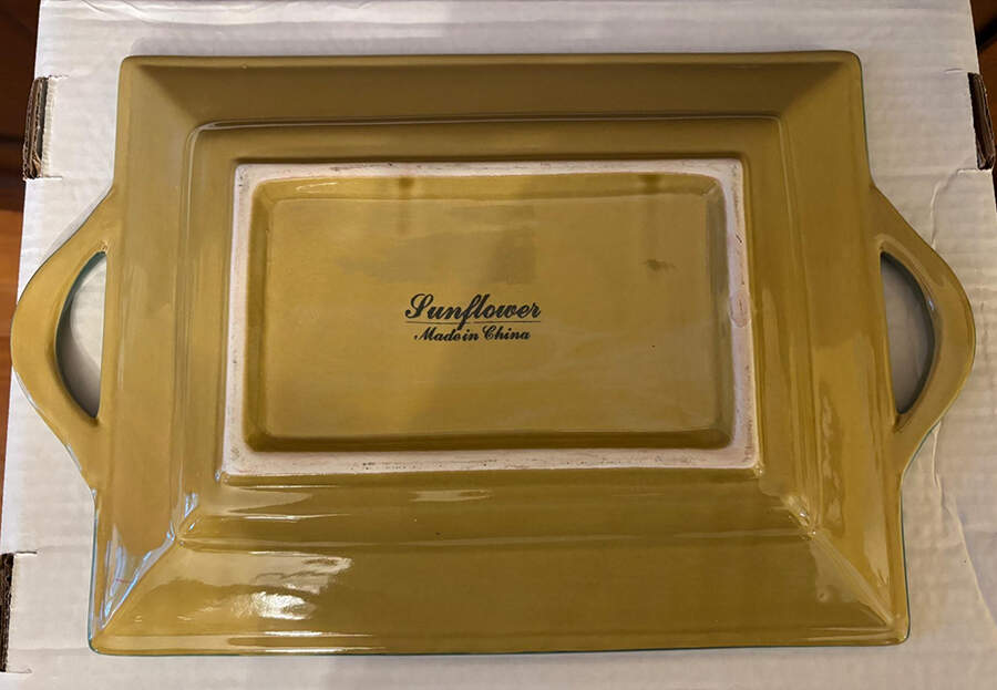 Sunflower 14" Rectangular Handled Tray by Maxcera Corp-1
