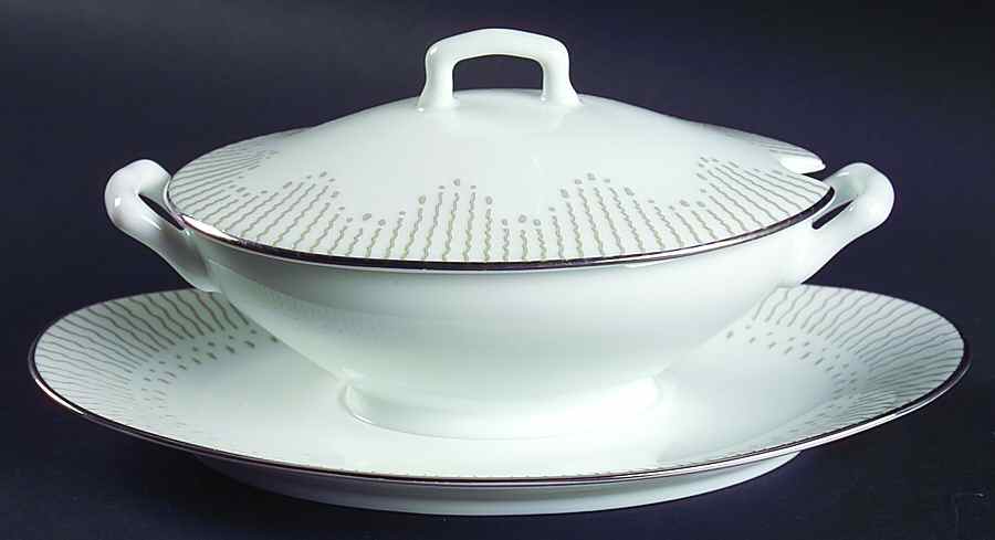 Neptune Gravy Boat w/Attached Underplate & Lid by Charles Field Haviland-1