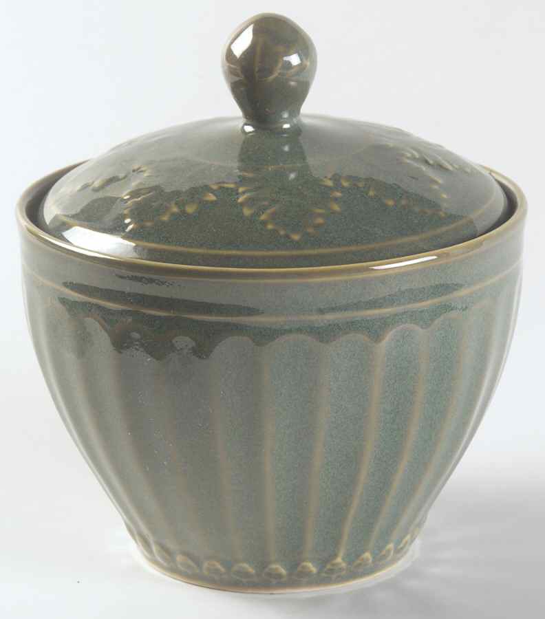 Parthenon Green Sugar Bowl & Lid by Coventry (PTS)-1