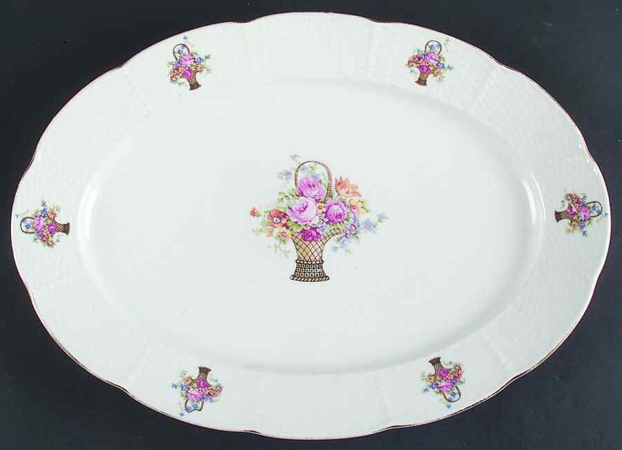 CZE188 15" Oval Serving Platter by Czechia-Czechoslovakia-1